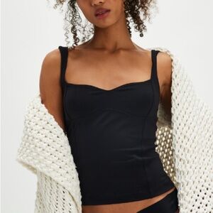 Free People Somewhere Sometime Tank Top Black Tank Size XS